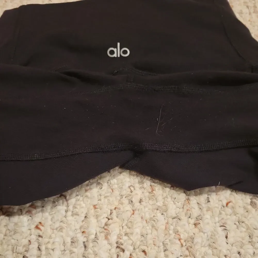 Alo Yoga Women’s High-Waist Mesh Black Moto Leggings Active Yoga Gym Size XS